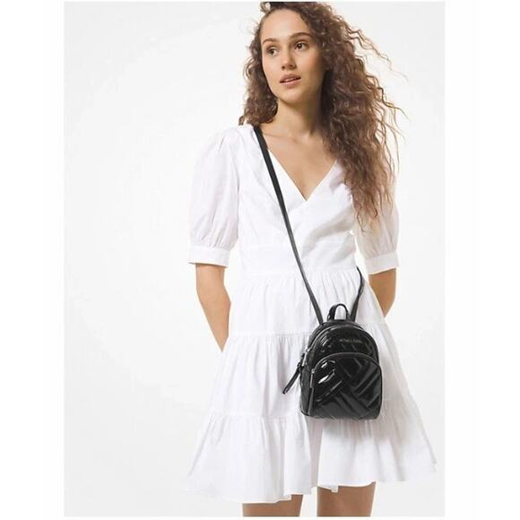 MICHAEL KORS ABBEY XS MINI BACKPACK CROSSBODY BAG QUILTED BLK - Picture 1 of 16